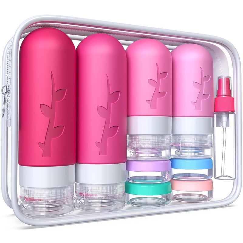 Tocelffe 18pack Travel Bottles for Toiletries,TSA Approved Silicone Travel Containers jar for Toiletries,Leak Proof Refillable Liqus Shampoo And Conditioner Essentials toiletry - Image 1